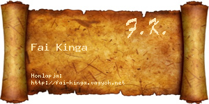 Fai Kinga névjegykártya